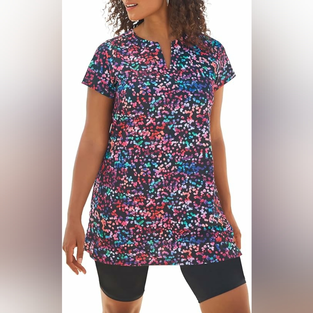 Plus Size 20 2x Womens Swimsuit Swim Tunic Top Shirt